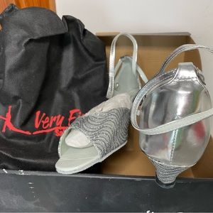Very Fine Silver Salsa dancing shoes custom 10.5